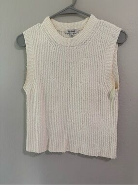 Madewell Textured Cream Sweater Vest Small